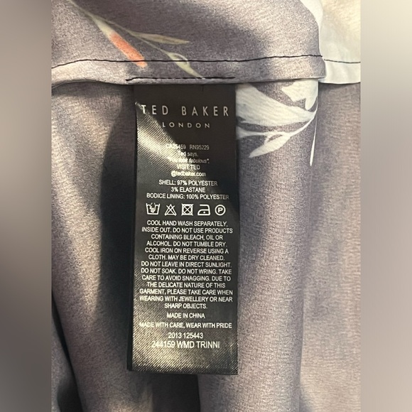 Ted Baker Trinni Jamboree Midi Floral V-Neck Flare Hem Dress - Picture 7 of 8